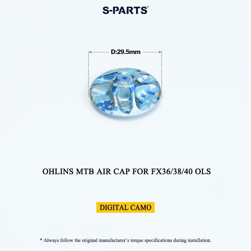 Ohlins MTB Titanium Air Cap for FX36/38/40 OLS & Thru Axle for RXF 38 | Grade 5 Ti-6Al-4V