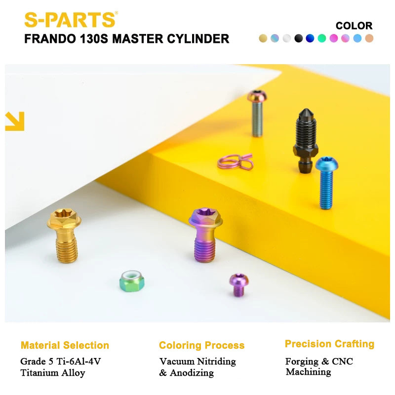 FRANDO 130S Grade 5 Titanium Master Cylinder Bolts & Accessories