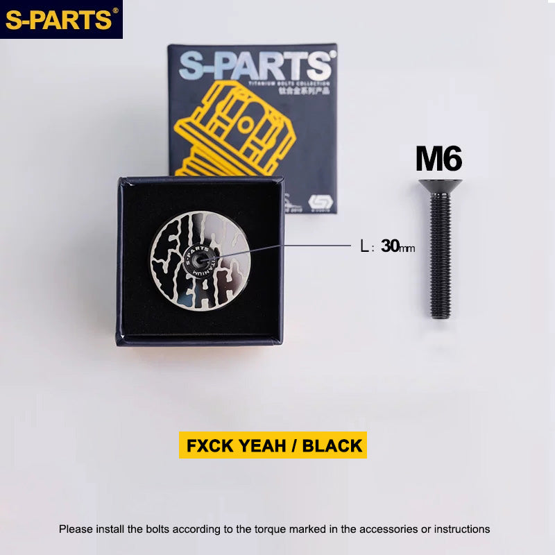 Titanium Stem Top Cap Set with M6x30 Bolt | Fits 1-1/8" Steerer (31.8mm Cap Outer Diameter)