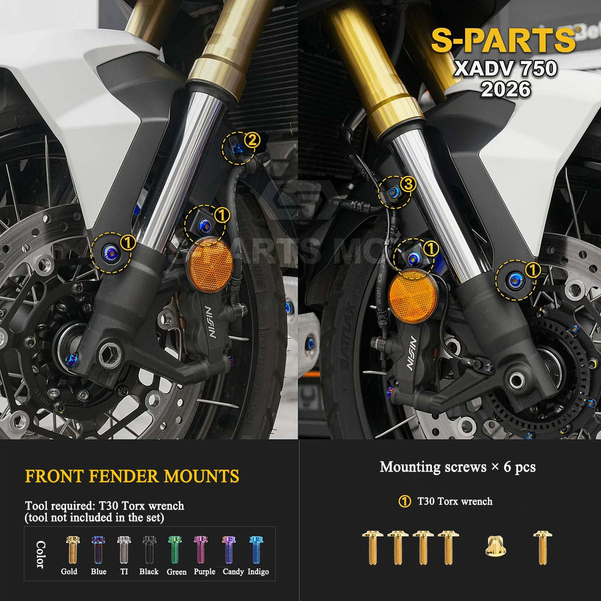 Grade 5 Titanium Torx Bolts & Screws for Honda XADV 750 (2026)