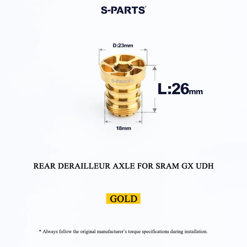Titanium Rear Derailleur Axle for SRAM GX Eagle Transmission | M18x26mm
