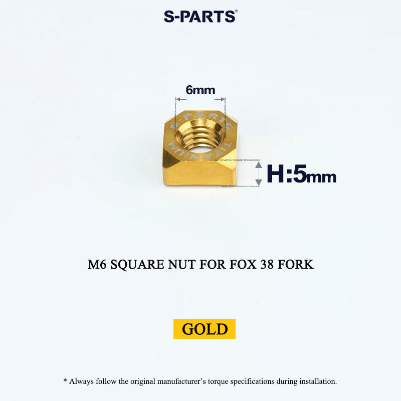 Grade 5 Titanium M6 Square Nut for FOX 38 Fork