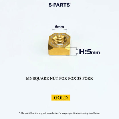 Grade 5 Titanium M6 Square Nut for FOX 38 Fork