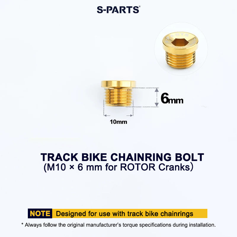 Titanium Track Bike Chainring Bolts M10 × 6 mm for ROTOR Cranks