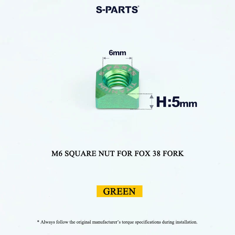 Grade 5 Titanium M6 Square Nut for FOX 38 Fork