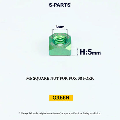 Grade 5 Titanium M6 Square Nut for FOX 38 Fork