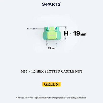 M15 × 1.5 Titanium Hex Slotted Castle Nut for Motorcycle & Automotive