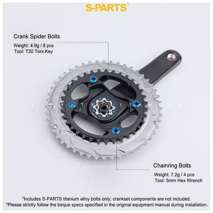 Grade 5 Titanium Hardware Kit for SRAM RED Mechanical Drivetrain Derailleur (17 PCS)