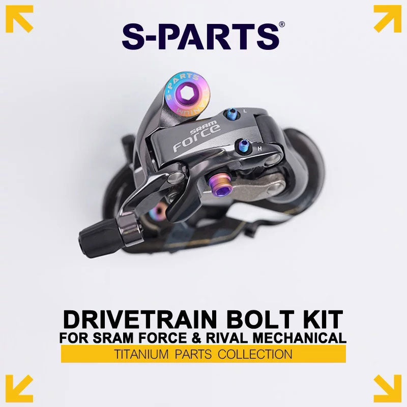 Grade 5 Titanium Bolt Kit for SRAM Force & Rival Mechanical Road & Gravel Groupsets Derailleur (20-Piece Full Set)