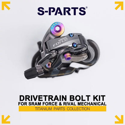 Grade 5 Titanium Bolt Kit for SRAM Force & Rival Mechanical Road & Gravel Groupsets Derailleur (20-Piece Full Set)