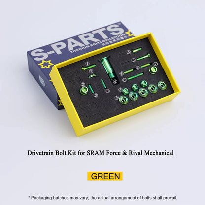Grade 5 Titanium Bolt Kit for SRAM Force & Rival Mechanical Road & Gravel Groupsets Derailleur (20-Piece Full Set)