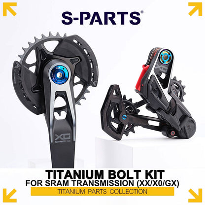 Grade 5 Titanium Bolt Kit for SRAM GX / XX / X0 AXS UDH MTB Drivetrain Derailleur