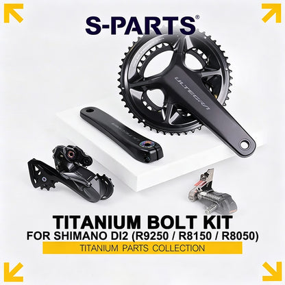 Grade 5 Titanium Bolt Kit for Shimano Di2 Drivetrain Road Groupsets (R9250 / R8150 / R8050) – 18 pcs