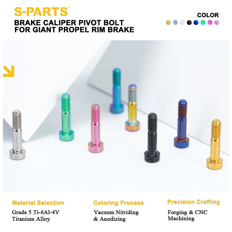 Grade 5 Titanium Brake Caliper Pivot Bolt for Giant Propel Rim Brake | M6×27mm
