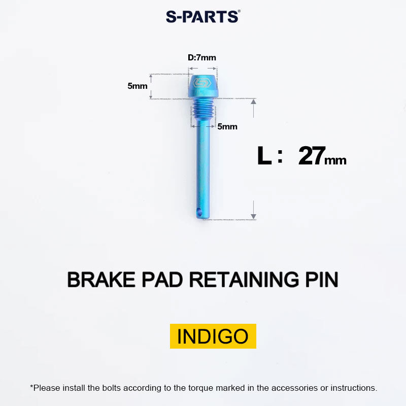 Grade 5 Titanium Brake Pad Retaining Pin for HOPE V4 Brake Calipers | M5 x 27mm T20 Torx