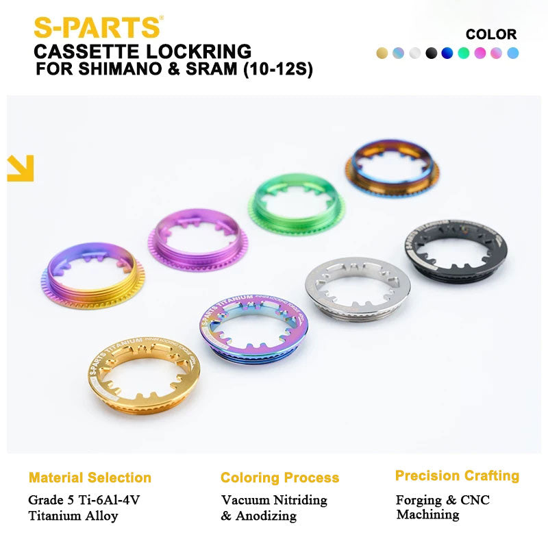 Grade 5 Titanium Cassette Lockring for Shimano & SRAM 10/11/12-Speed HG Freehubs