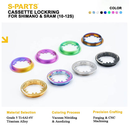 Grade 5 Titanium Cassette Lockring for Shimano & SRAM 10/11/12-Speed HG Freehubs
