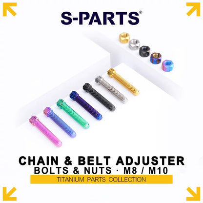 Grade 5 Titanium Chain/Belt Tensioner Adjuster Bolts and Nuts | M8×45 / M10×50