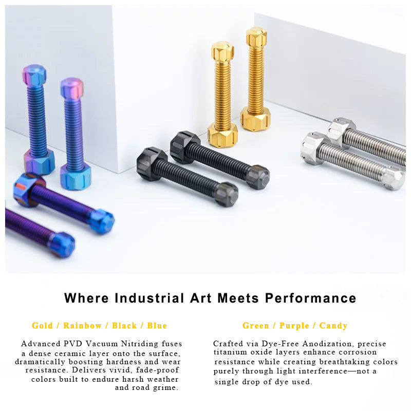Grade 5 Titanium Chain/Belt Tensioner Adjuster Bolts and Nuts | M8×45 / M10×50