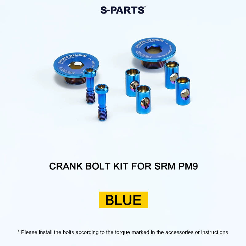 Grade 5 Titanium Crank Bolt & Cap Kit for SRM PM9 Power Meter Cranks