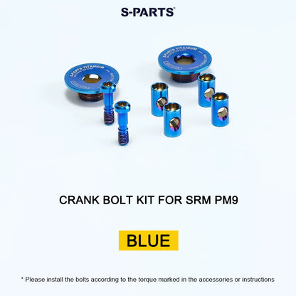 Grade 5 Titanium Crank Bolt & Cap Kit for SRM PM9 Power Meter Cranks