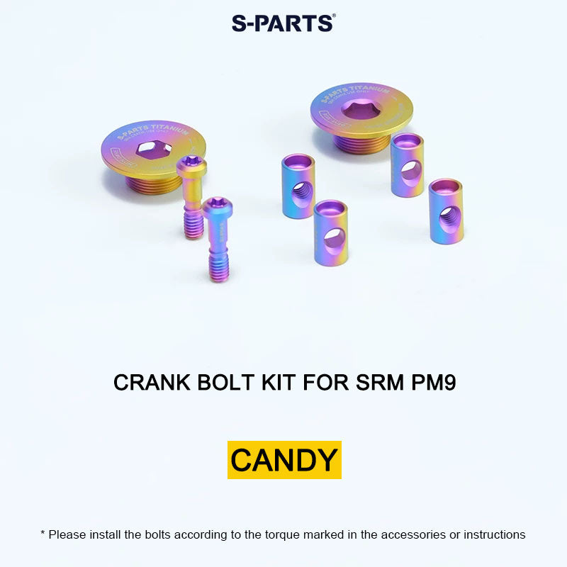 Grade 5 Titanium Crank Bolt & Cap Kit for SRM PM9 Power Meter Cranks