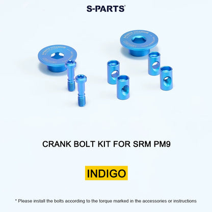 Grade 5 Titanium Crank Bolt & Cap Kit for SRM PM9 Power Meter Cranks