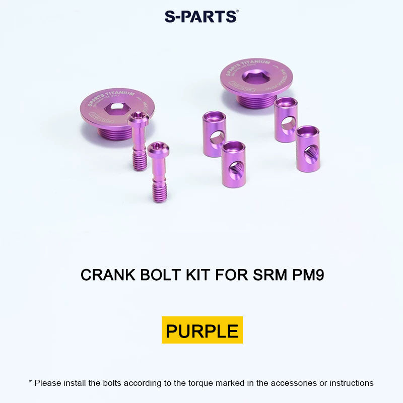 Grade 5 Titanium Crank Bolt & Cap Kit for SRM PM9 Power Meter Cranks