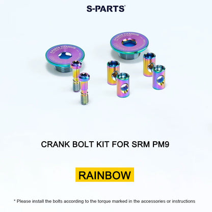 Grade 5 Titanium Crank Bolt & Cap Kit for SRM PM9 Power Meter Cranks