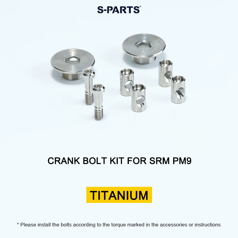 Grade 5 Titanium Crank Bolt & Cap Kit for SRM PM9 Power Meter Cranks