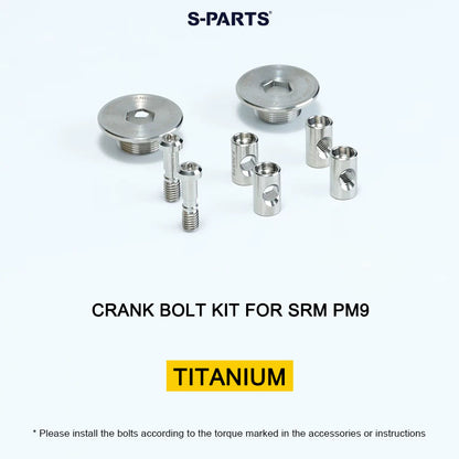 Grade 5 Titanium Crank Bolt & Cap Kit for SRM PM9 Power Meter Cranks