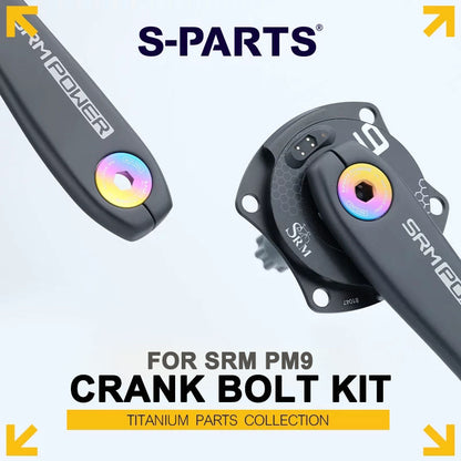 Grade 5 Titanium Crank Bolt & Cap Kit for SRM PM9 Power Meter Cranks