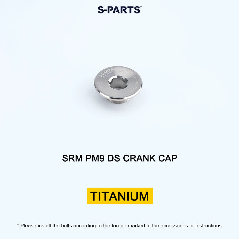 Grade 5 Titanium Crank Cap for SRM PM9 Power Meter Cranks | Drive Side or Non-Drive Side