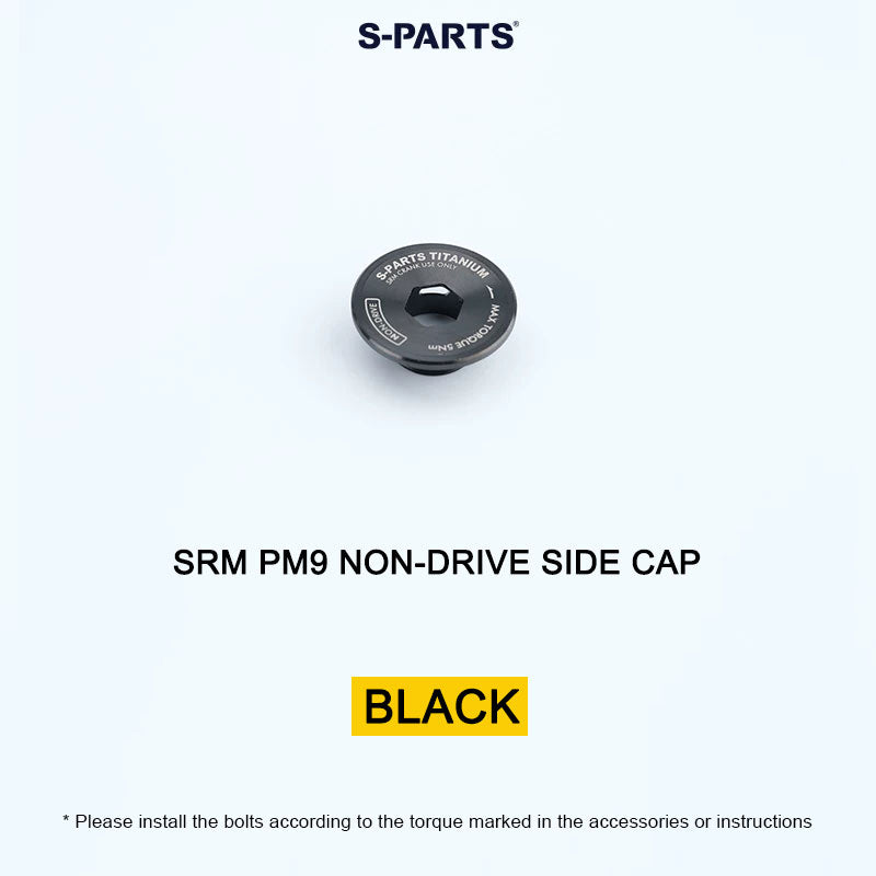 Grade 5 Titanium Crank Cap for SRM PM9 Power Meter Cranks | Drive Side or Non-Drive Side
