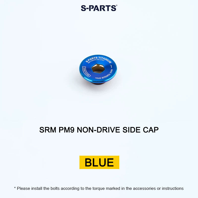 Grade 5 Titanium Crank Cap for SRM PM9 Power Meter Cranks | Drive Side or Non-Drive Side