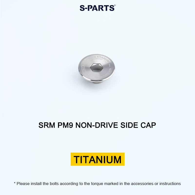 Grade 5 Titanium Crank Cap for SRM PM9 Power Meter Cranks | Drive Side or Non-Drive Side