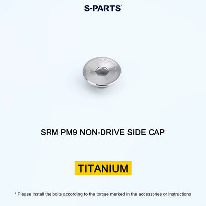 Grade 5 Titanium Crank Cap for SRM PM9 Power Meter Cranks | Drive Side or Non-Drive Side