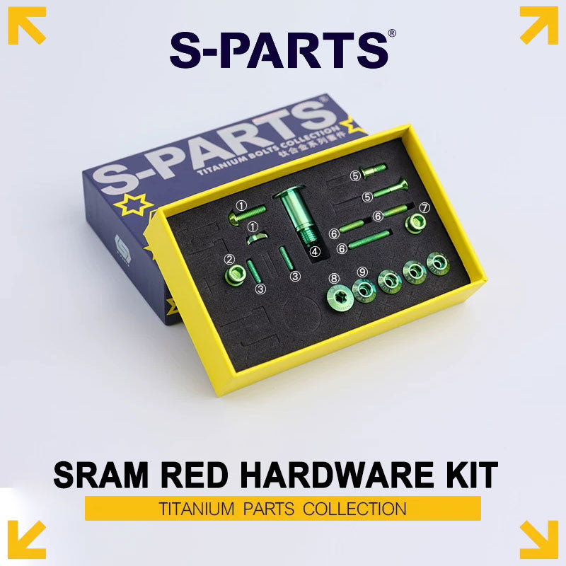 Grade 5 Titanium Hardware Kit for SRAM RED Mechanical Drivetrain Derailleur (17 PCS)