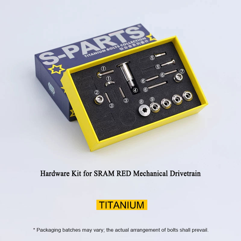 Grade 5 Titanium Hardware Kit for SRAM RED Mechanical Drivetrain Derailleur (17 PCS)