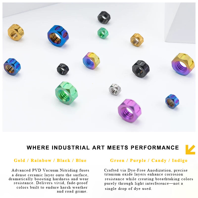 Grade 5 Titanium Hex Nuts M4–M12 | Metric & Fine Thread