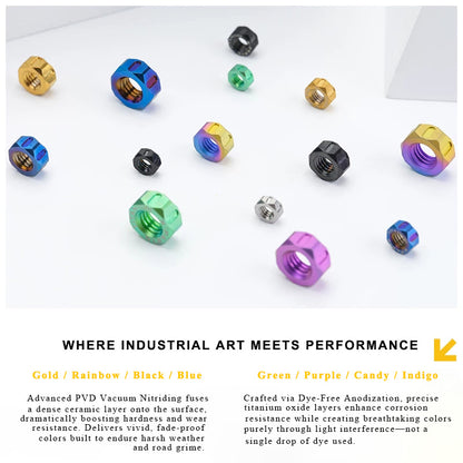 Grade 5 Titanium Hex Nuts M4–M12 | Metric & Fine Thread