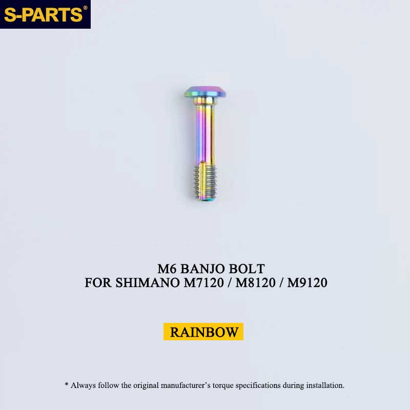 Grade 5 Titanium M6 Banjo Bolt for Shimano BR-M7120 / BR-M8120 / BR-M9120 Hydraulic Disc Brakes