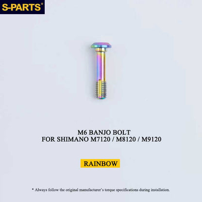 Grade 5 Titanium M6 Banjo Bolt for Shimano BR-M7120 / BR-M8120 / BR-M9120 Hydraulic Disc Brakes