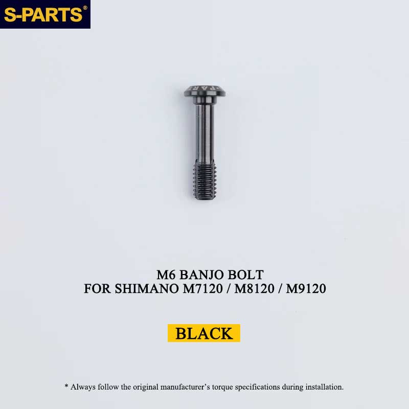 Grade 5 Titanium M6 Banjo Bolt for Shimano BR-M7120 / BR-M8120 / BR-M9120 Hydraulic Disc Brakes