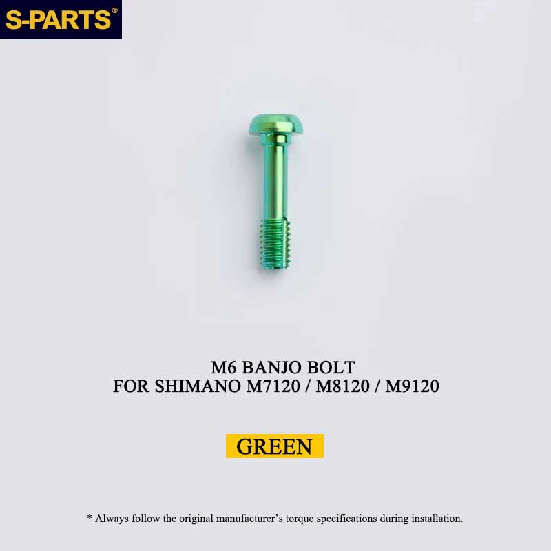 Grade 5 Titanium M6 Banjo Bolt for Shimano BR-M7120 / BR-M8120 / BR-M9120 Hydraulic Disc Brakes
