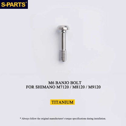 Grade 5 Titanium M6 Banjo Bolt for Shimano BR-M7120 / BR-M8120 / BR-M9120 Hydraulic Disc Brakes