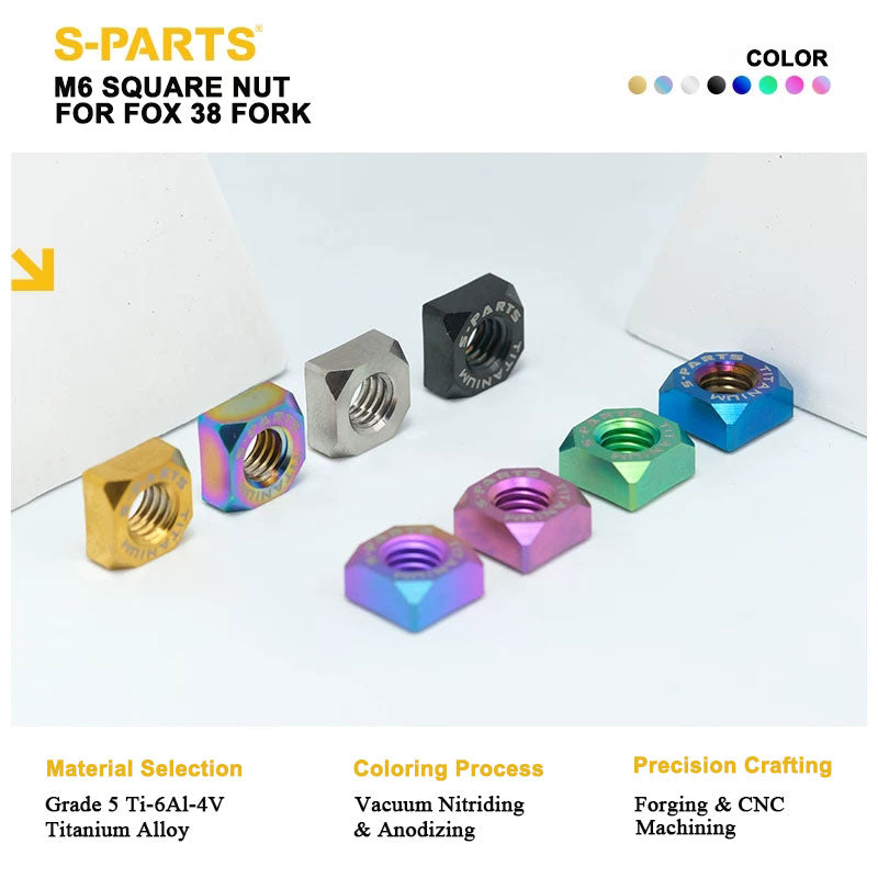 Grade 5 Titanium M6 Square Nut for FOX 38 Fork