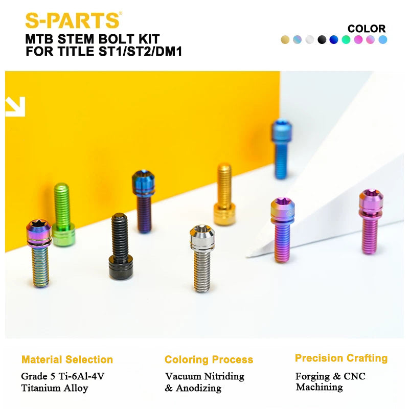 Grade 5 Titanium MTB Stem Bolt Kit for TITLE ST1/ST2/DM1