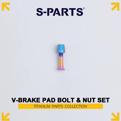 Grade 5 Titanium MTB V-Brake Pad Bolt & Nut Set – 4.6g