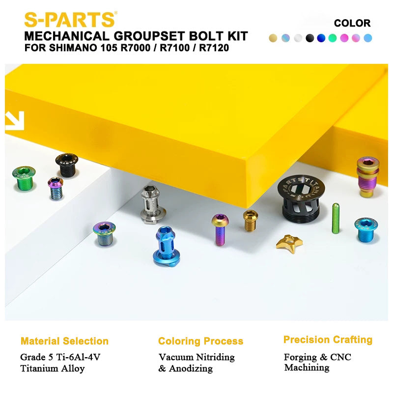 Grade 5 Titanium Mechanical Groupset Bolt Kit for Shimano 105 R7000 / R7100 / R7120